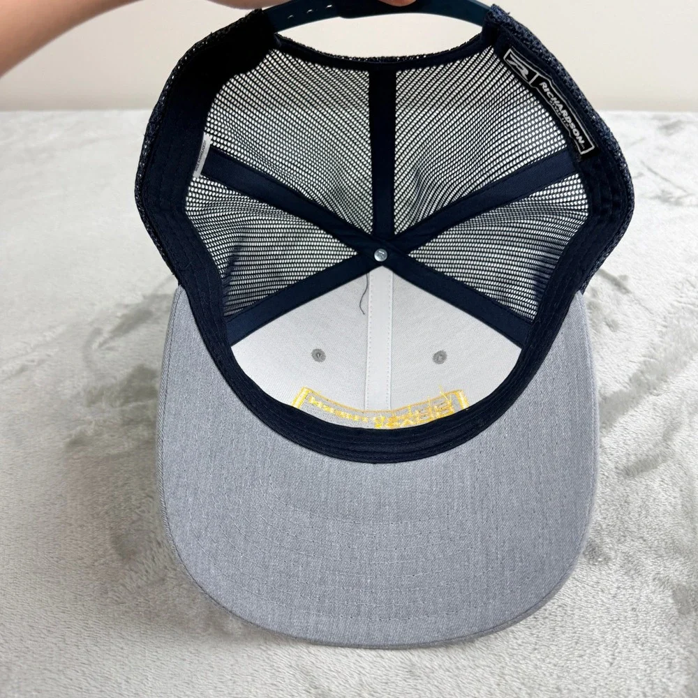Richardson 112 Trucker Hat Southern Ag Gray Navy Blue Mesh‎ Snapback Cap